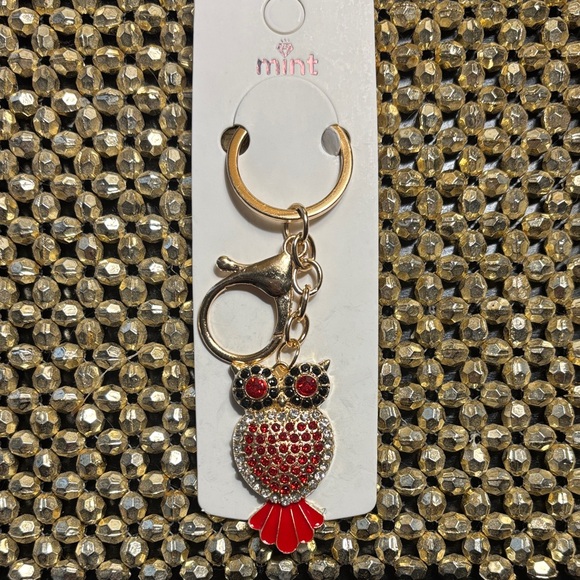 Mint Accessories - Mint Sparkling Red and Gold Owl Key Holder